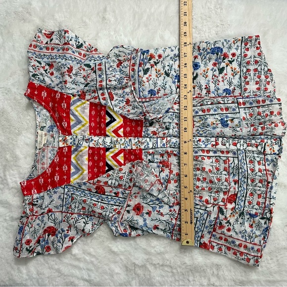 Anthropologie Let Me Be Mixed Print Bandana Top - Picture 7 of 14